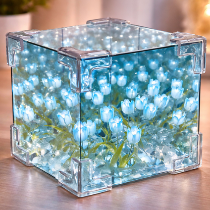 Caja de Tulipanes Eternos con Luz