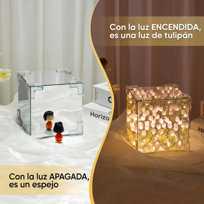 Caja de Tulipanes Eternos con Luz